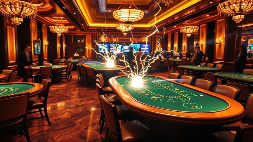 ดีลเลอร์สาวสวยกำลังแจกไพ่บาคาร่าอย่างมืออาชีพ