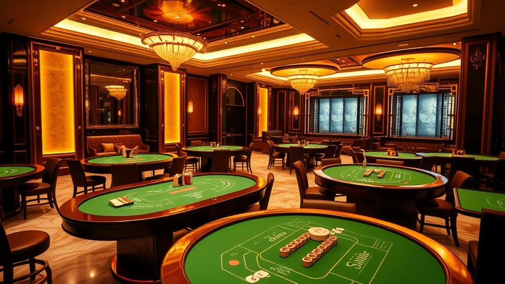 ภาพแสดงการแจกไพ่บาคาร่าและรองเท้าใส่ไพ่