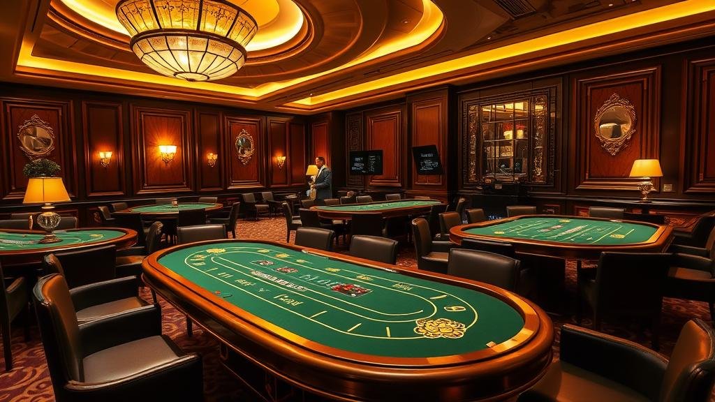 มือของผู้เล่นกำลังวางชิปเดิมพันบนโต๊ะบาคาร่า Allbet