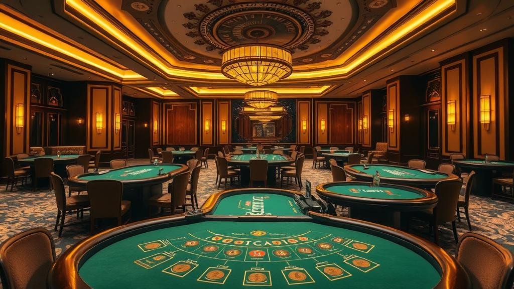 โต๊ะบาคาร่าสุดหรู พร้อมชิปและไพ่ สัญลักษณ์แห่งการเดิมพันมืออาชีพ