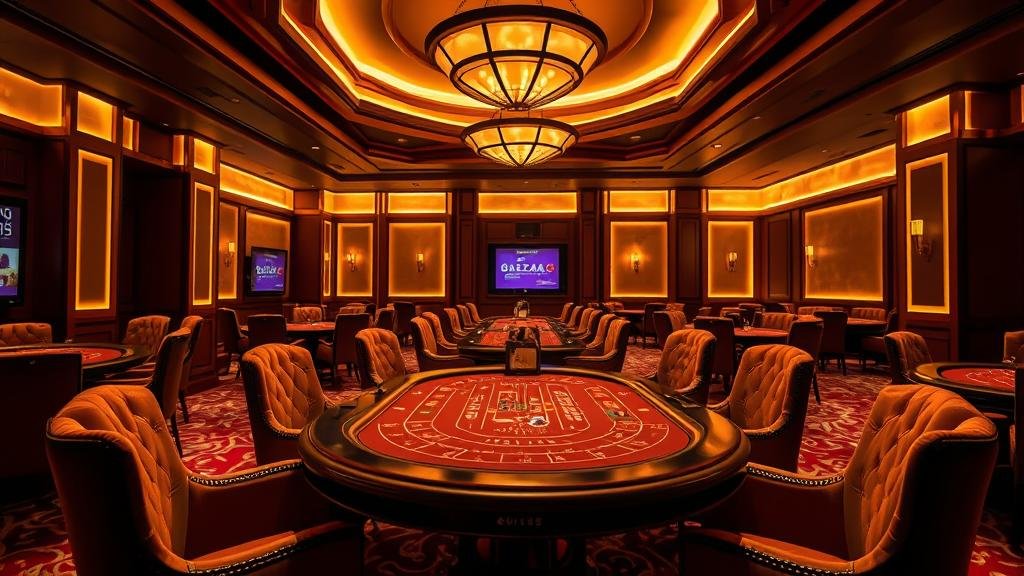 โต๊ะบาคาร่าพร้อมชิปและไพ่