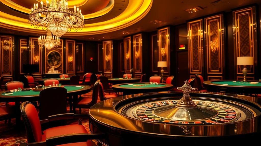 สล็อตแมชชีนในคาสิโนยามค่ำคืน แสดงภาพการชนะรางวัล