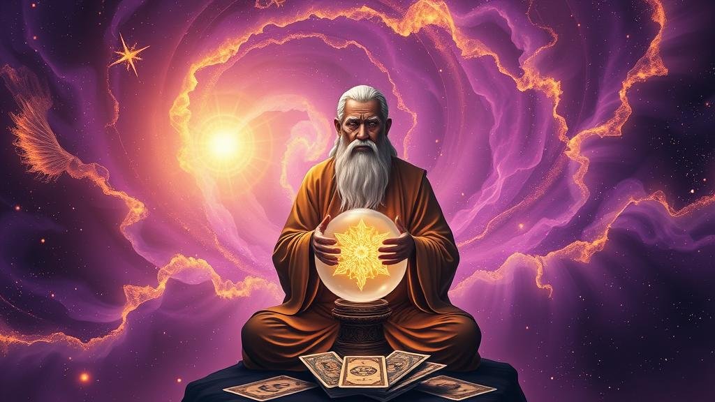 ไพ่ทาโรต์โบราณ แสดงภาพจักรราศีท่ามกลางหมู่ดาวระยิบระยับ