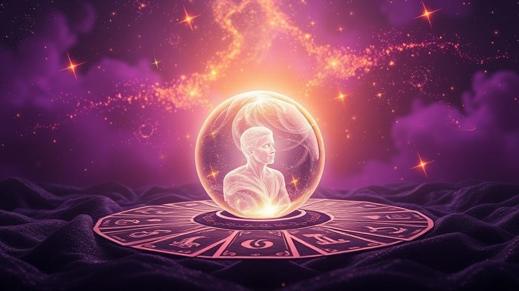 แผนผังโหราศาสตร์แสดงการเรียงตัวของดวงดาวและตัวเลข