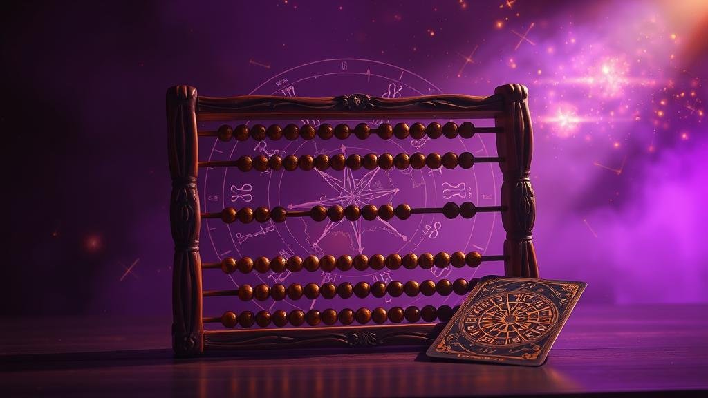 ลูกแก้วคริสตัลสะท้อนแผนผังโหราศาสตร์ แสดงถึงการมองเห็นอนาคตของตัวเลข