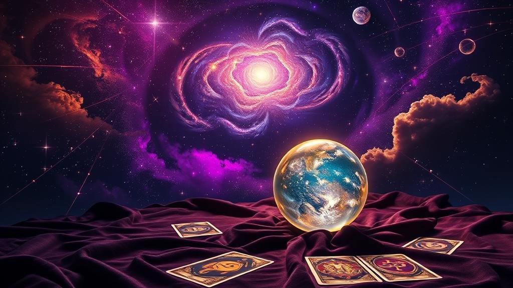 ผู้ชนะรางวัล ถือลอตเตอรี่ที่ถูกรางวัล ท่ามกลางแสงทองและสัญลักษณ์จักรราศี