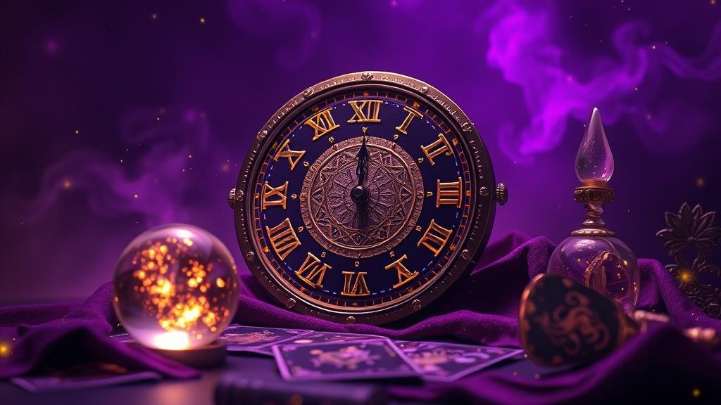 ลูกแก้วทำนายสะท้อนกาแล็กซีพร้อมตัวเลขและสัญลักษณ์หวย