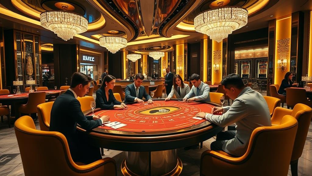 ภาพการ์ดบาคาร่าและชิปบนโต๊ะพร้อมสถิติ