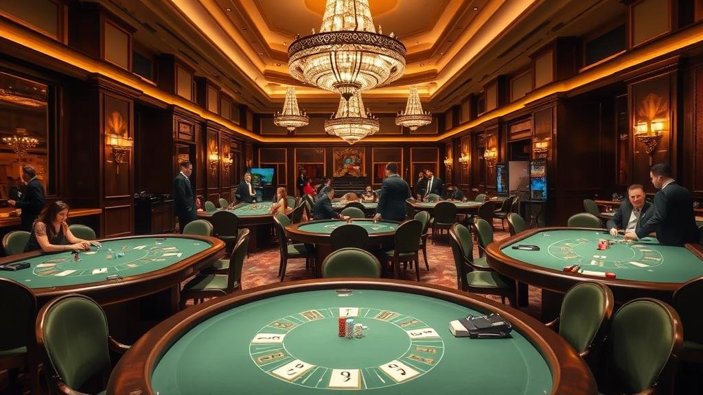 การเล่นบาคาร่าบนโต๊ะสุดหรู พร้อมชิปและไพ่