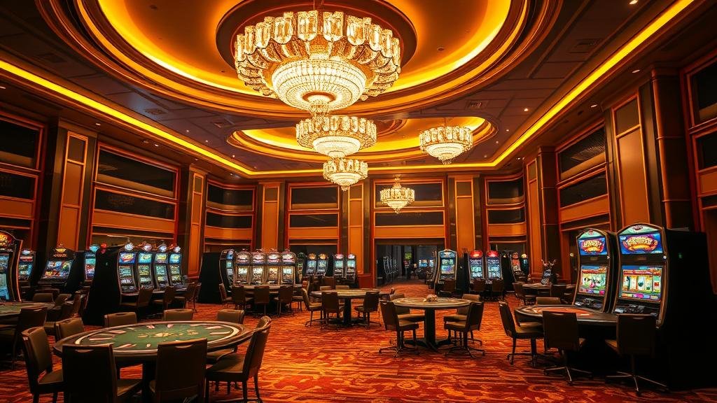 หน้าจอเกมสล็อตออนไลน์พร้อมสัญลักษณ์ชนะและเงินรางวัล