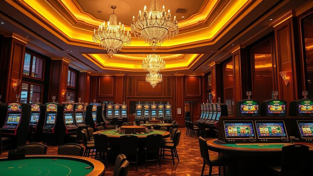 นักพนันกำลังใช้สมาธิกับการเล่นสล็อต