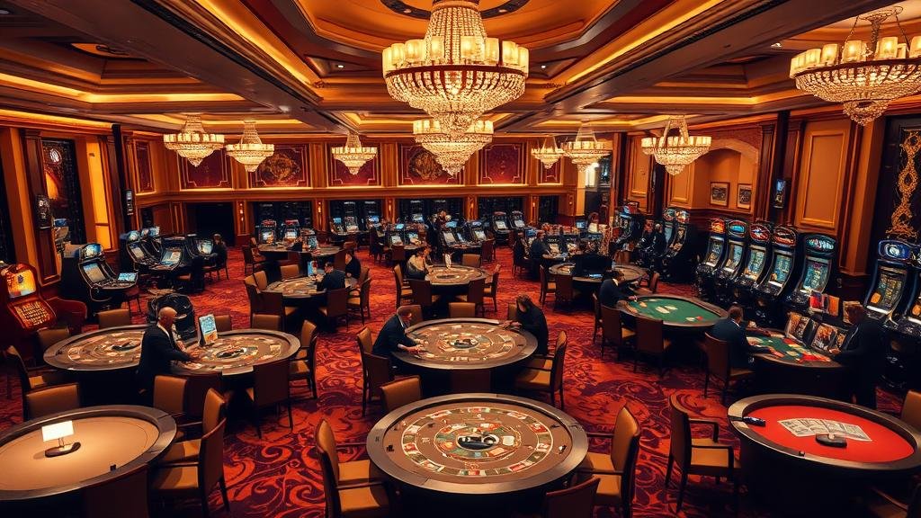 มือของผู้เล่นกำลังวางเดิมพันบนสล็อตแมชชีนที่สว่างไสว