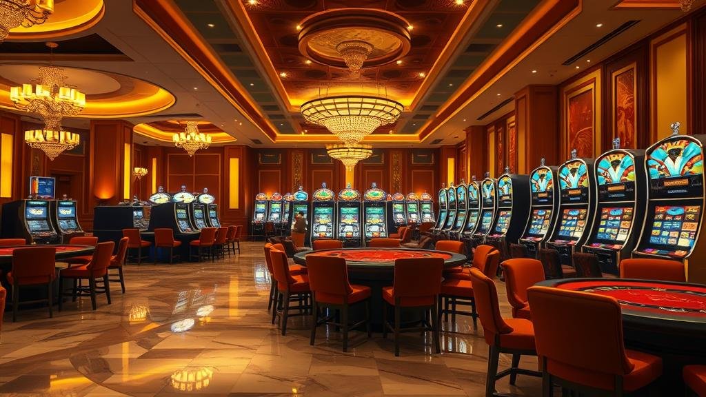 มือผู้เล่นกำลังปรับมูลค่าเหรียญบนหน้าจอเกมสล็อต BlueprintX