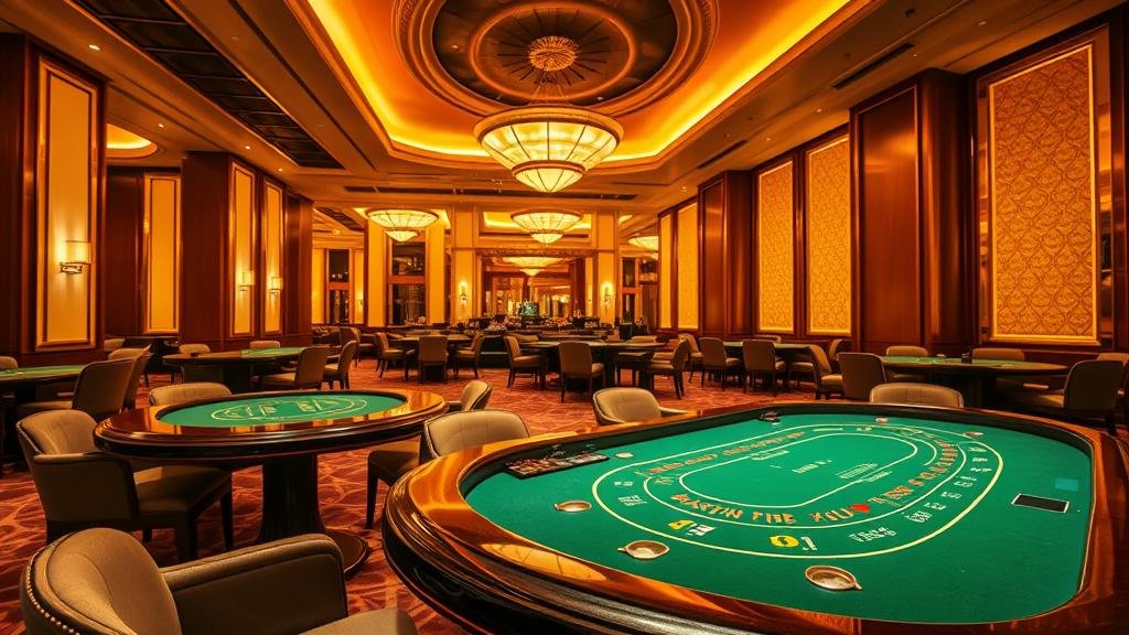 มือผู้เล่นวางชิปเดิมพันบนโต๊ะบาคาร่า