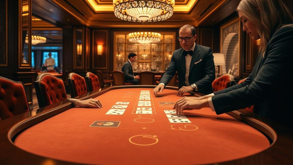 การแจกไพ่บาคาร่าและสถิติบนหน้าจอ