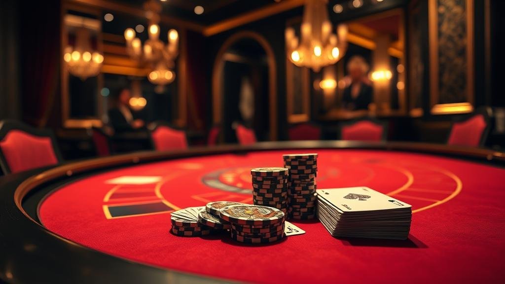 นักพนันมืออาชีพจัดเรียงชิปและเงินทุน