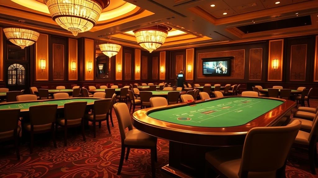 ดีลเลอร์บาคาร่ากำลังแจกไพ่บนโต๊ะไม่มีค่าคอมมิชชั่น