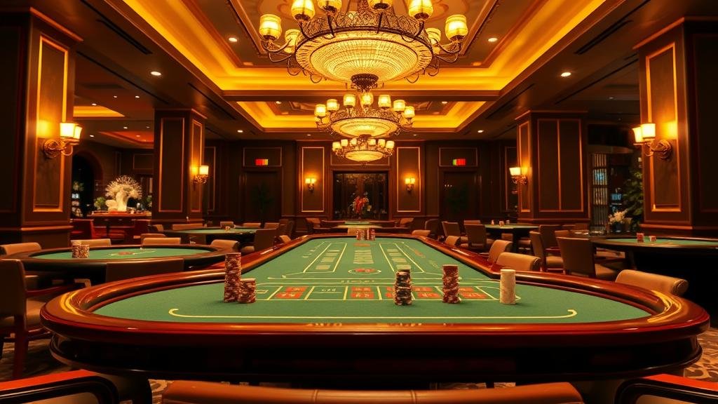 ดีลเลอร์บาคาร่ามืออาชีพกำลังแจกไพ่ในคาสิโนหรู