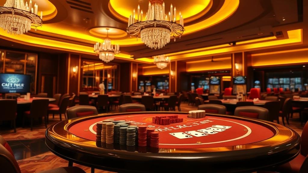 มือของผู้เล่นกำลังจัดชิปและวางเดิมพันบนแท็บเล็ต บาคาร่า