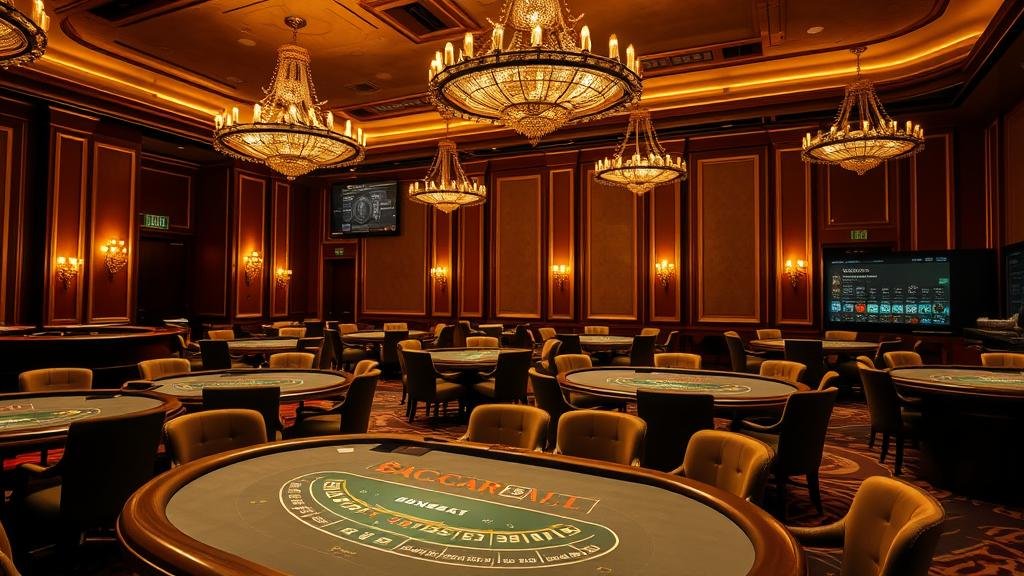 หน้าจอเกมบาคาร่าดิจิทัลบนแท็บเล็ต