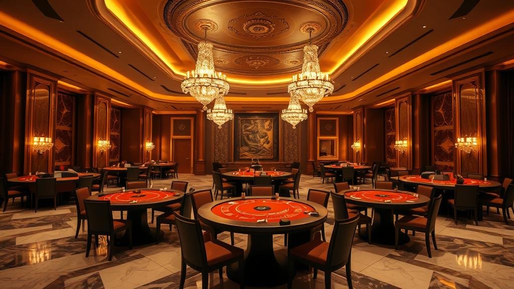 มือวางชิปเดิมพันบนหน้าจอเกมบาคาร่าดิจิทัล