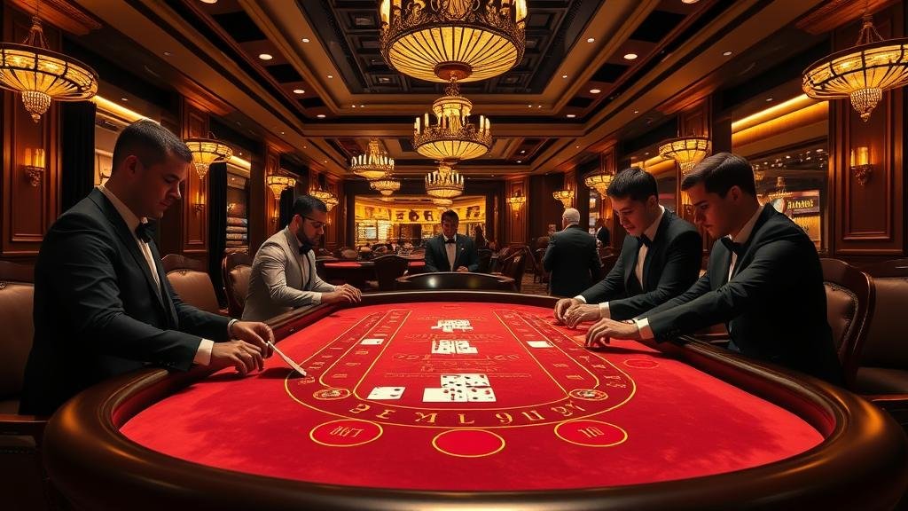 ภาพมือผู้เล่นกำลังวางเดิมพันบนโต๊ะบาคาร่า