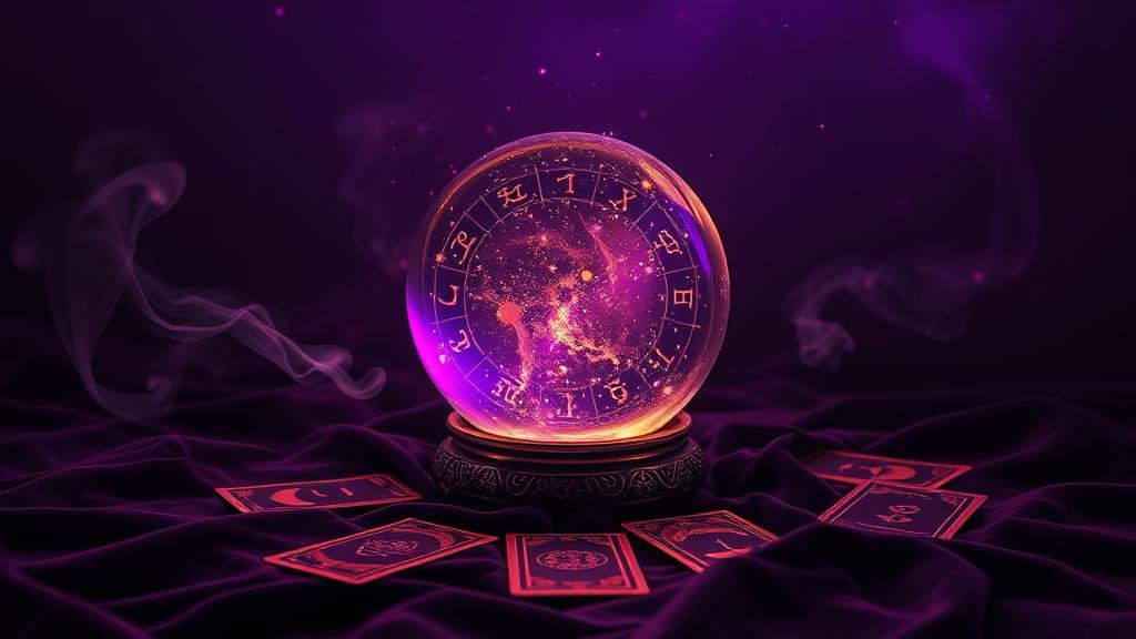 ไพ่ยิปซีทำนายเลขเด็ด พร้อมเหรียญทองและสัญลักษณ์ดวงดาว