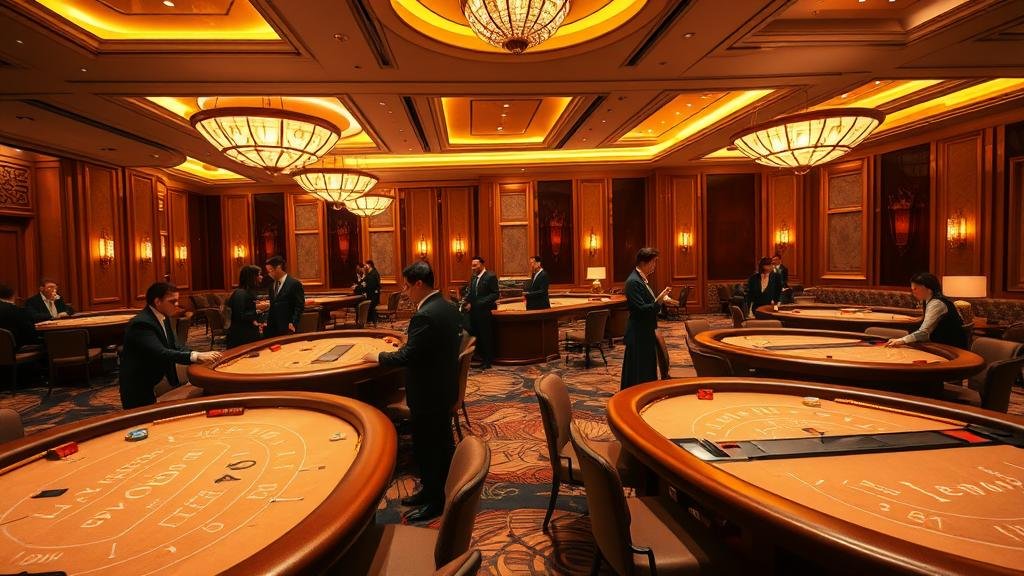 การ์ดบาคาร่าสดที่กำลังถูกแจกบนโต๊ะสุดหรู