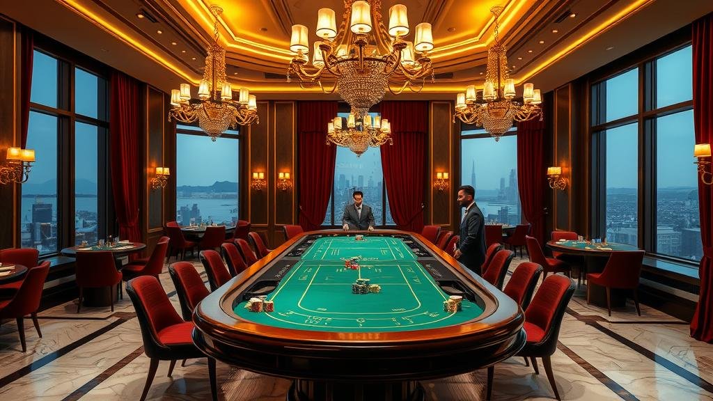 ดีลเลอร์บาคาร่ามืออาชีพในห้อง VIP กำลังแจกไพ่