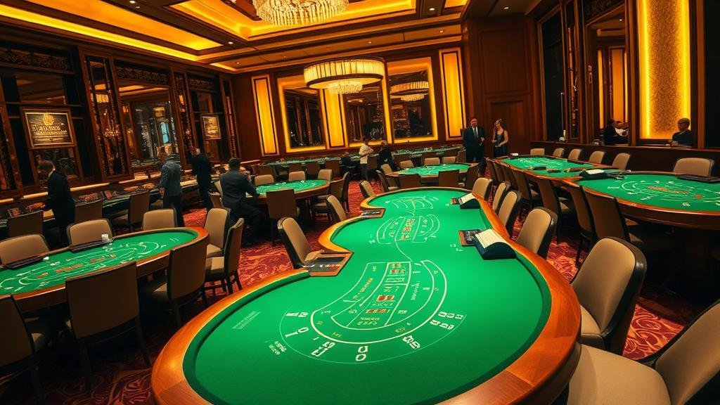 ภาพดีลเลอร์กำลังแจกไพ่บาคาร่าสดอย่างมืออาชีพ