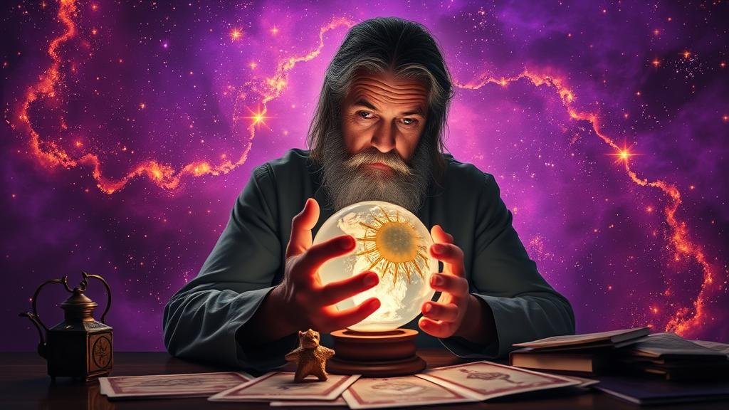 ลูกแก้วทำนายที่แสดงตัวเลขและสัญลักษณ์ดาวพุธ