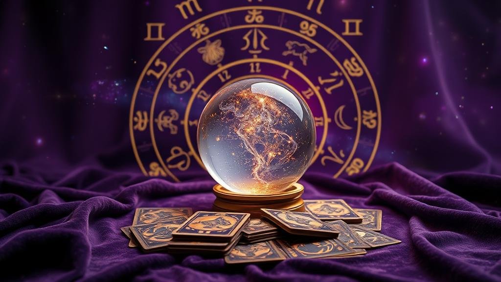 ลูกแก้วคริสตัลแสดงตัวเลขและสัญลักษณ์โหราศาสตร์ไทย