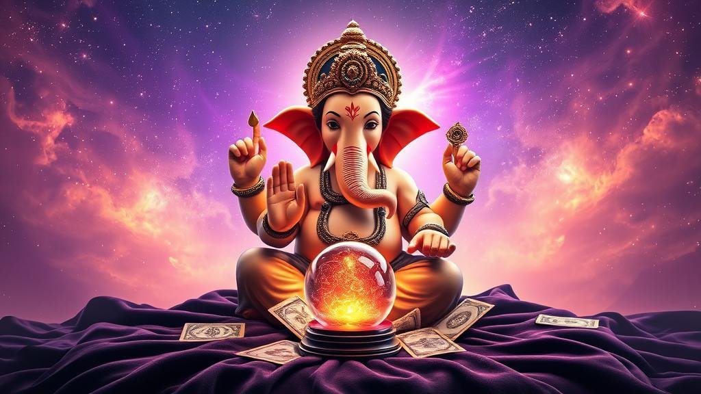 แท่นบูชาพระพิฆเนศพร้อมเครื่องสักการะ