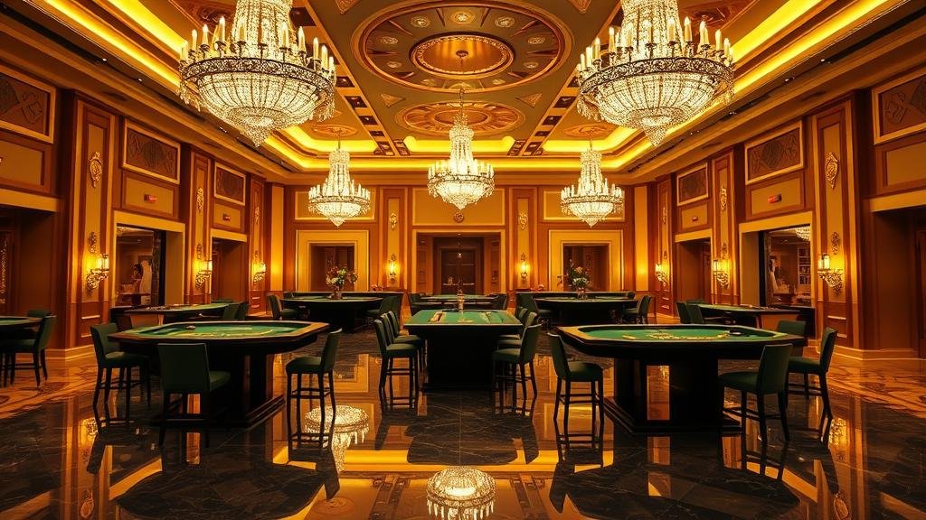 มือถือไพ่บาคาร่าพร้อมชิปเดิมพันบนโต๊ะหรู