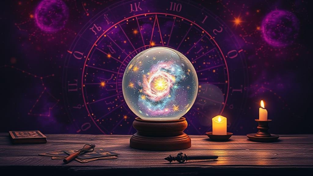 ลูกแก้วพยากรณ์แสดงตัวเลขและราศี