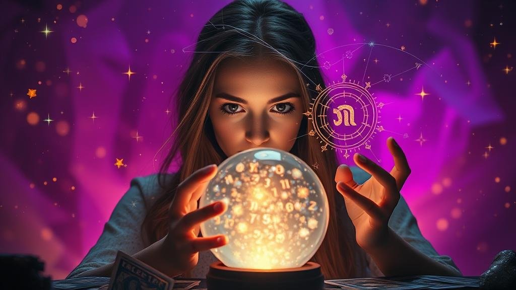 โต๊ะโหราจารย์ พร้อมตำราดูดวงและลูกแก้วทำนายเลข