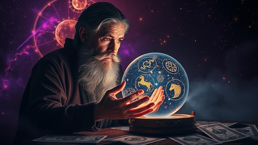 แผนผังดวงดาวแสดงสัญลักษณ์ดาวเคราะห์และตัวเลขหวย