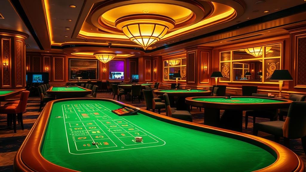 มือผู้เล่นวางชิปบนโต๊ะบาคาร่า พร้อมแสดงผลการเดิมพัน