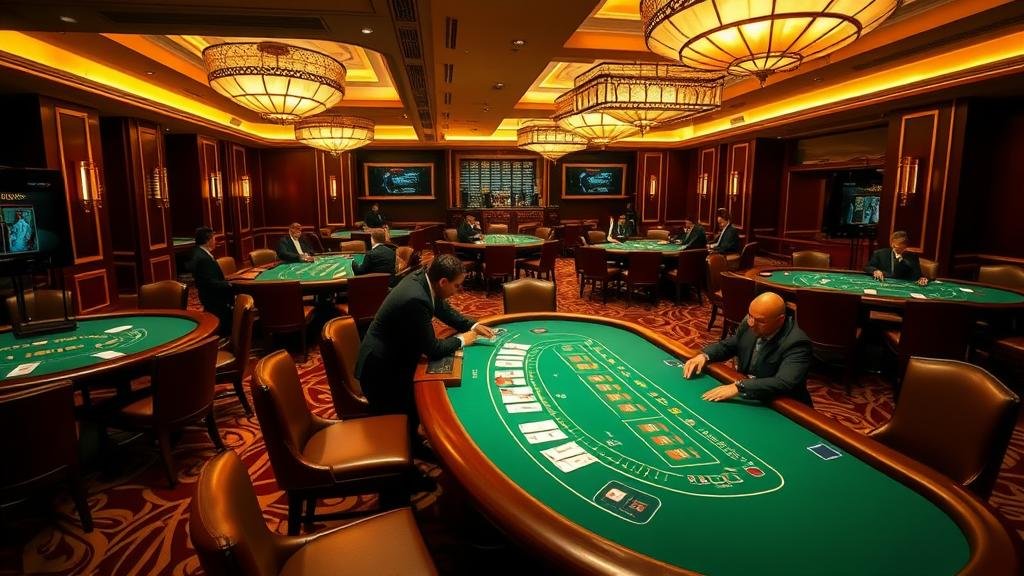 ดีลเลอร์สาวสวยกำลังดำเนินเกมบาคาร่าไลฟ์สด