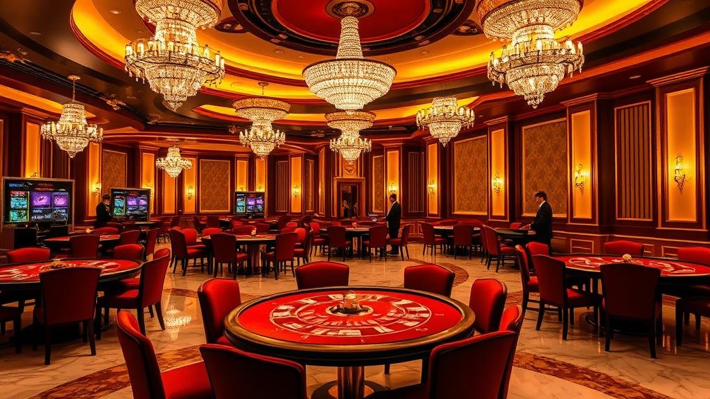 ดีลเลอร์มืออาชีพกำลังแจกไพ่บาคาร่าบนโต๊ะสุดหรู