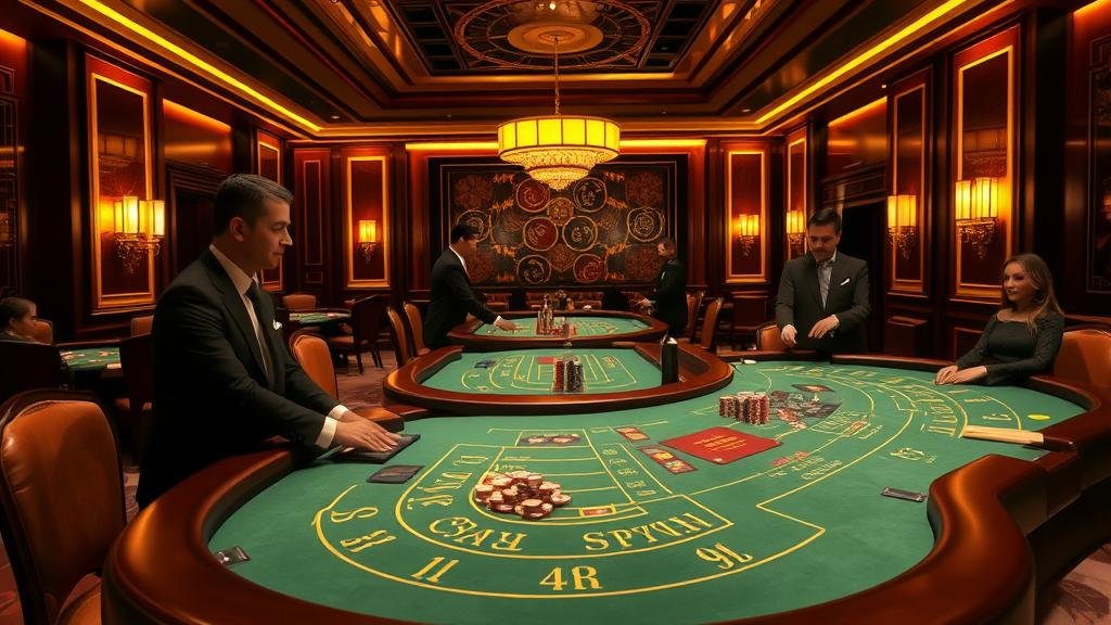 โต๊ะบาคาร่าพร้อมกลยุทธ์การเงินและชิป