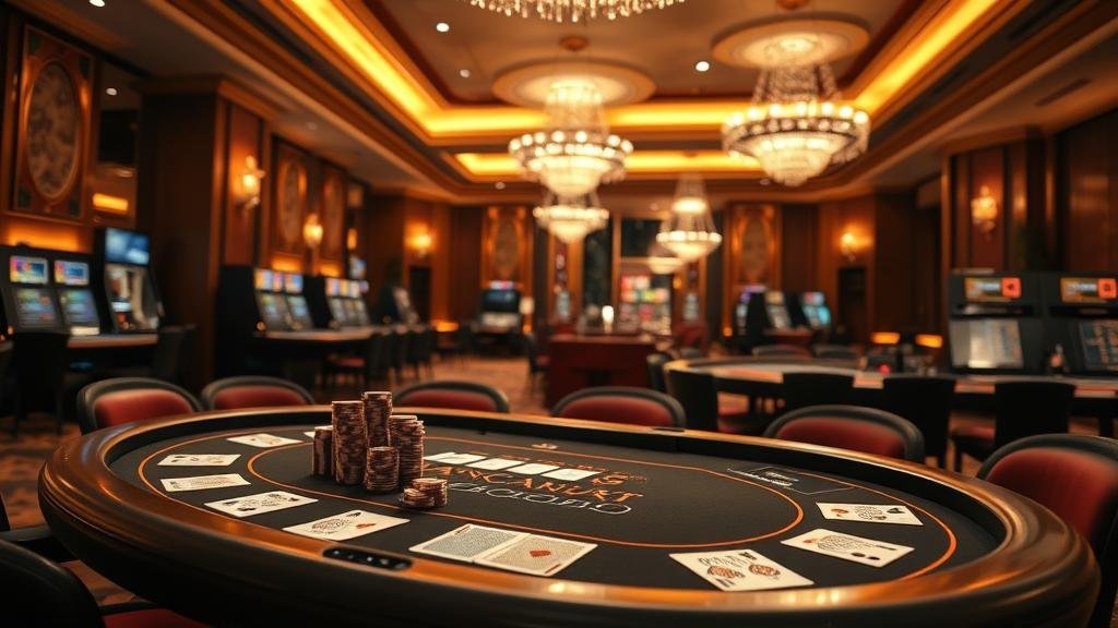 หน้าจอเกมบาคาร่าดิจิทัลที่ทันสมัย พร้อมตัวเลือกการเดิมพัน