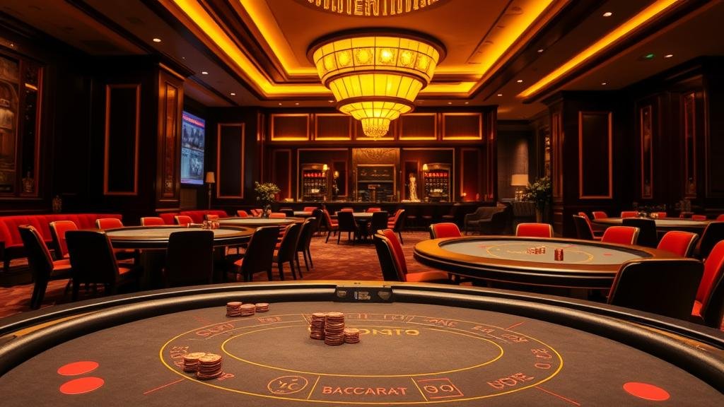 ภาพดีลเลอร์กำลังแจกไพ่บาคาร่าอย่างมืออาชีพ