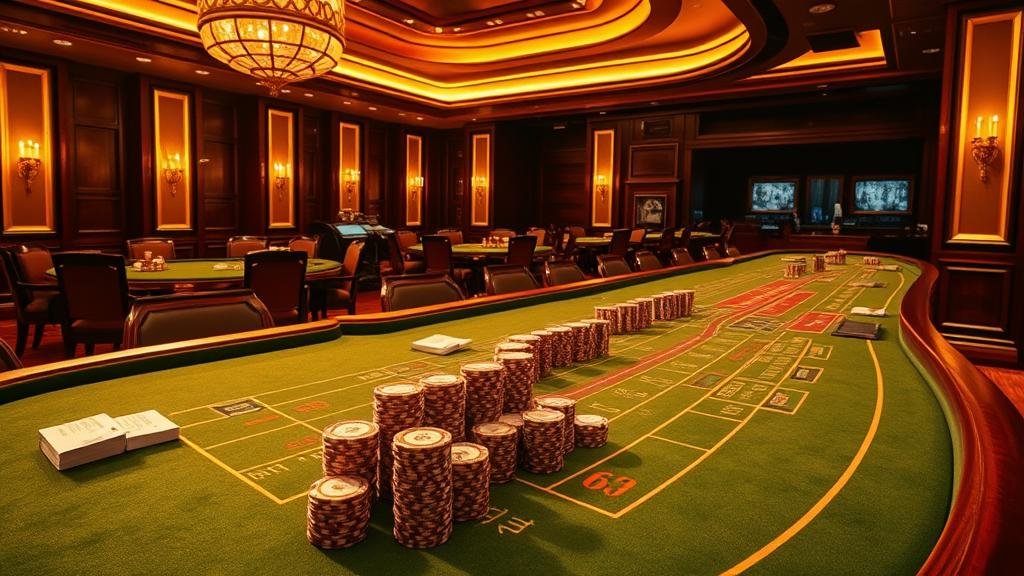 ผู้เล่นกำลังวิเคราะห์สถิติบาคาร่าบนหน้าจอคอมพิวเตอร์