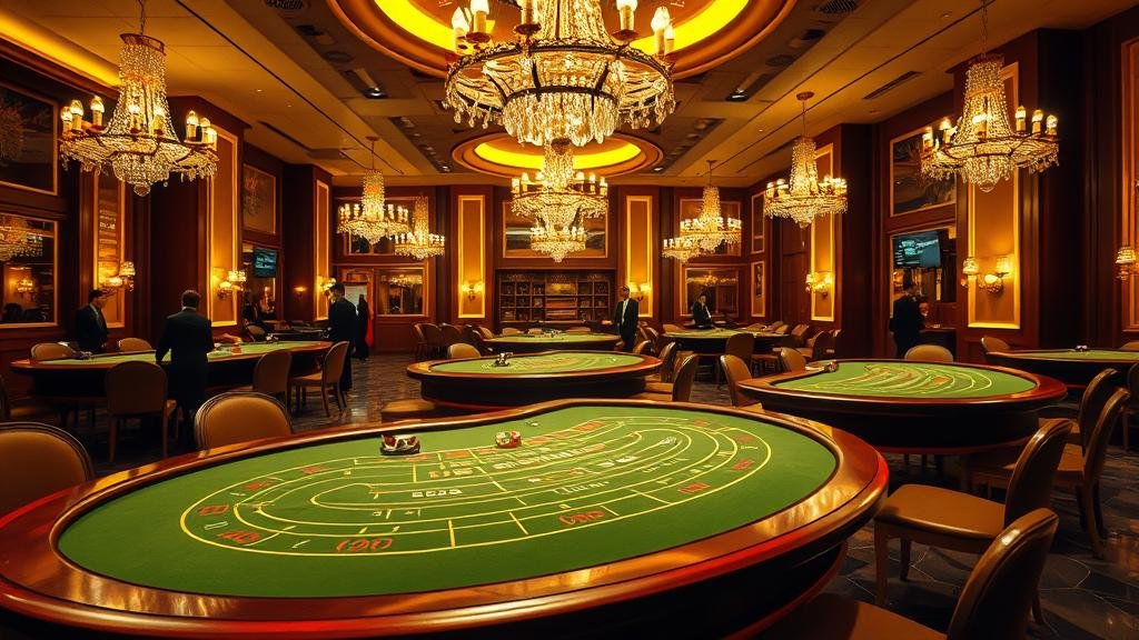 ภาพดีลเลอร์กำลังแจกไพ่บาคาร่าบนโต๊ะหรู