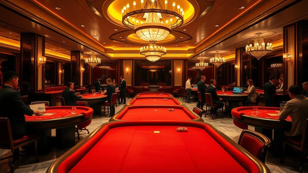 ดีลเลอร์มืออาชีพกำลังแจกไพ่บาคาร่าบนโต๊ะสุดหรู