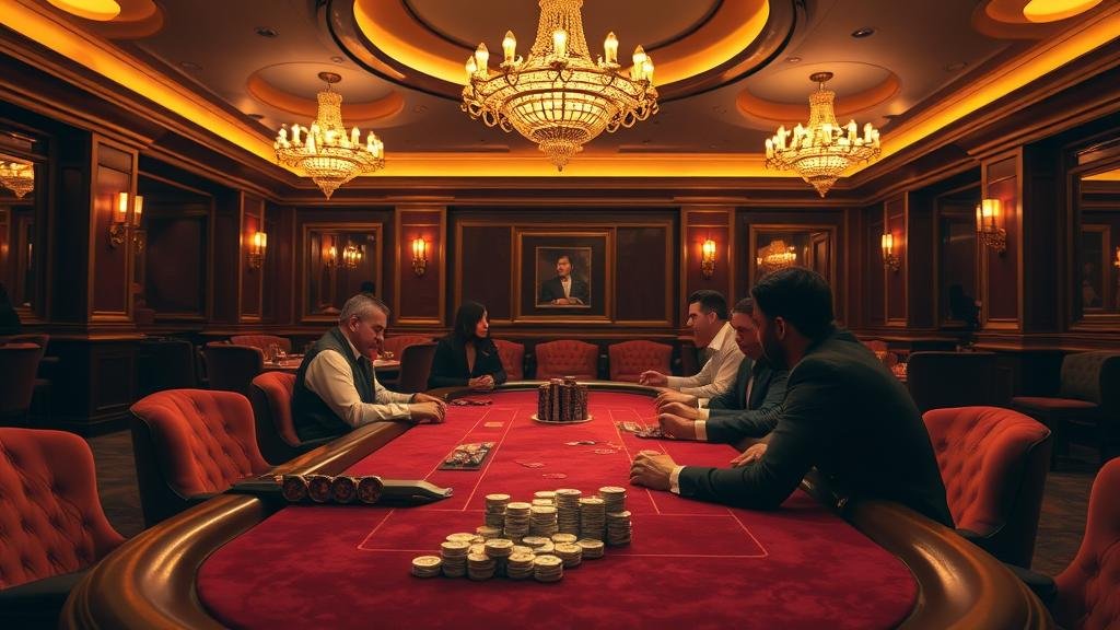 ดีลเลอร์สาวสวยกำลังแจกไพ่บาคาร่าบนโต๊ะสุดหรู