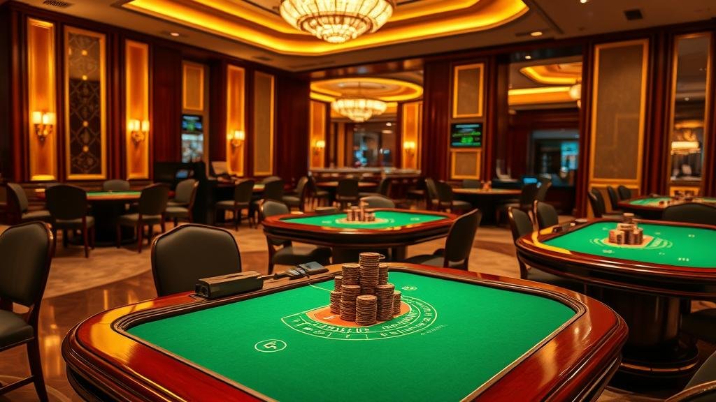 ดีลเลอร์มืออาชีพกำลังแจกไพ่บาคาร่าในคาสิโนหรู