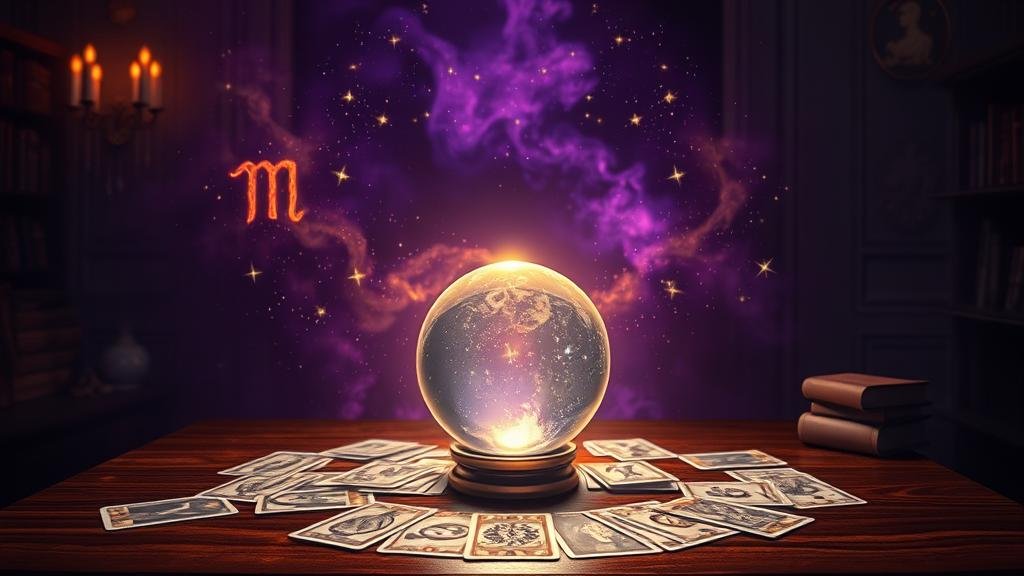 ลูกแก้วทำนายโชคพร้อมสัญลักษณ์จักรราศี