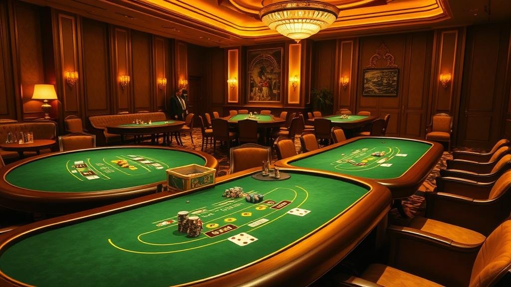 ไพ่บาคาร่าบนโต๊ะคาสิโนหรู